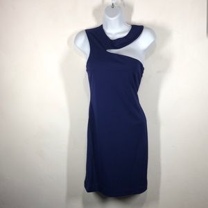 Caribbean Queen blue one shoulder dress medium